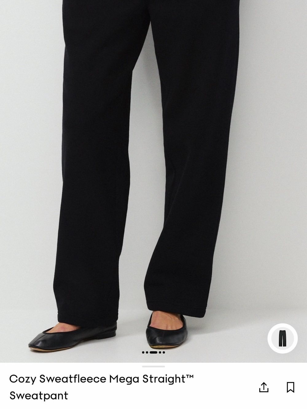 Aritzia Black Mega Straight Sweatpant